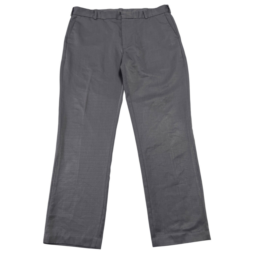 Van Heusen Men's Size 36x30 Slim Fit Flat Front Dress Straight Leg Pants Gray